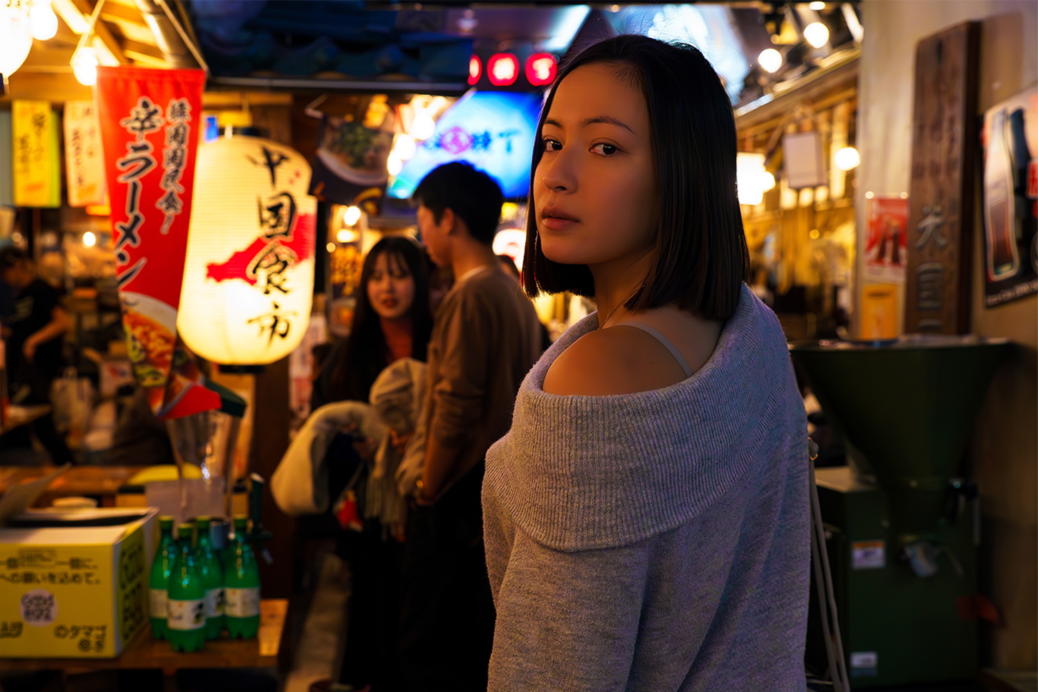 Portrait of a girl in an izakaya in Shibuya.