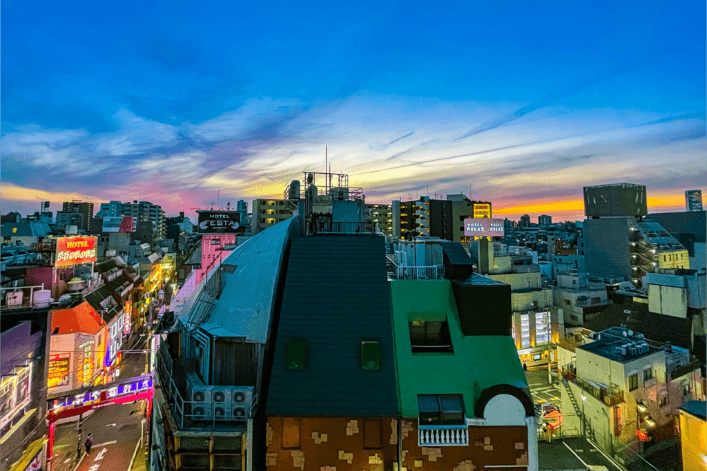 View on Tokyo from the studio balcony